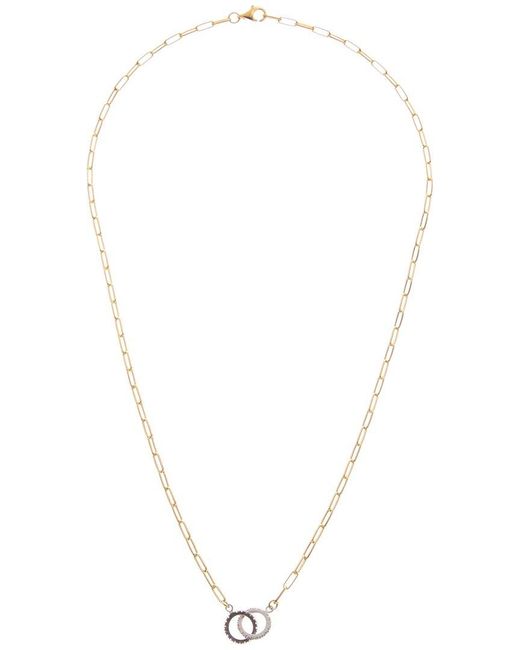 Meshmerise Metallic 18K Vermeil 0.20 Ct. Tw. Diamond Double Ring Necklace