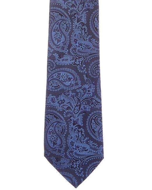 Etro Blue Paisley Silk Tie for men