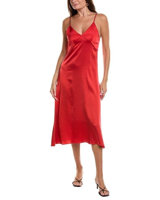 Officine Generale Red Officine Generale Paolina Satin Dress