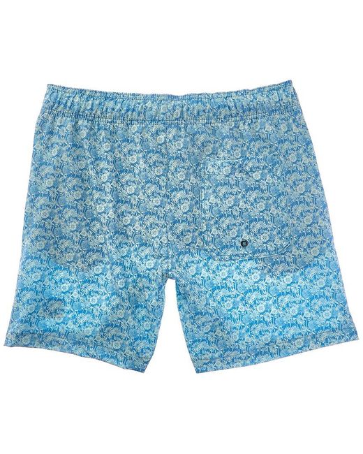 Beach Bros Blue Small Field Of Daisies Swim Trunk for men