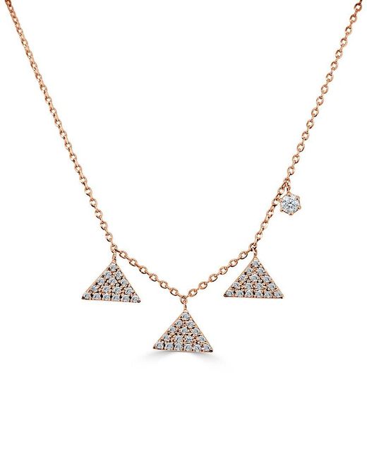 Sabrina Designs Metallic 14K Rose 0.22 Ct. Tw. Diamond Necklace