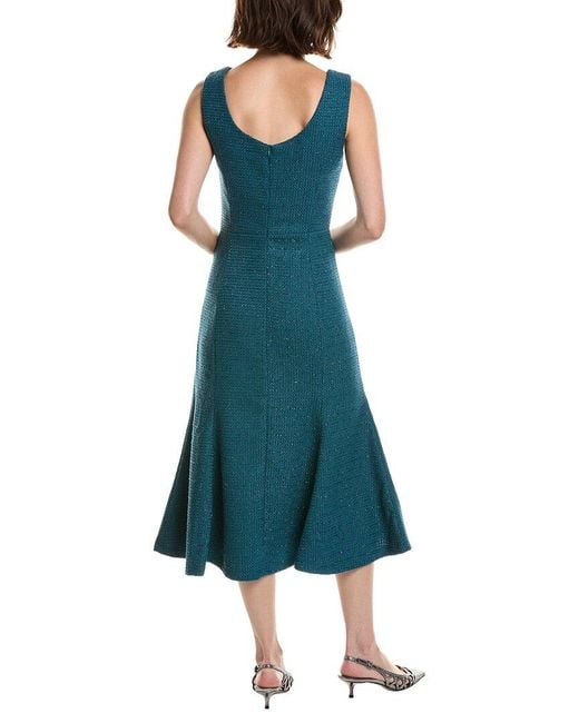 Pascale La Mode Blue Sleeveless Tweed Midi Dress