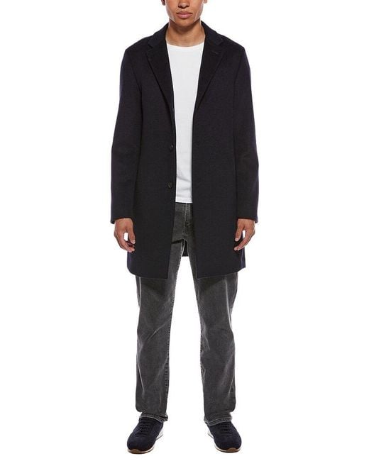 Reiss Black Crombie Coat for men