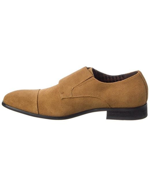 Karl Lagerfeld Brown Double Monk Cap Toe Suede Loafer for men