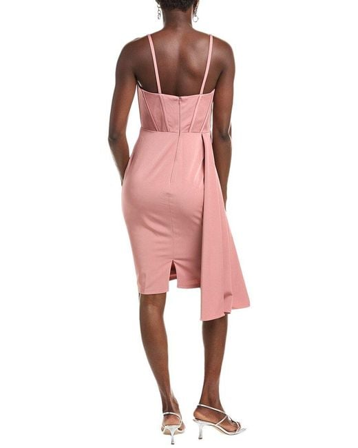Rene Ruiz Pink Front Drape Cocktail Dress
