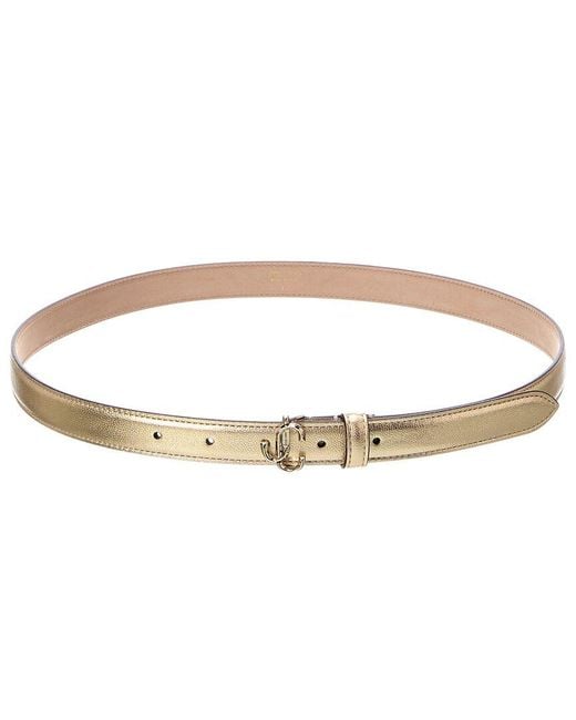 Jimmy Choo White Mini Helina Leather Belt