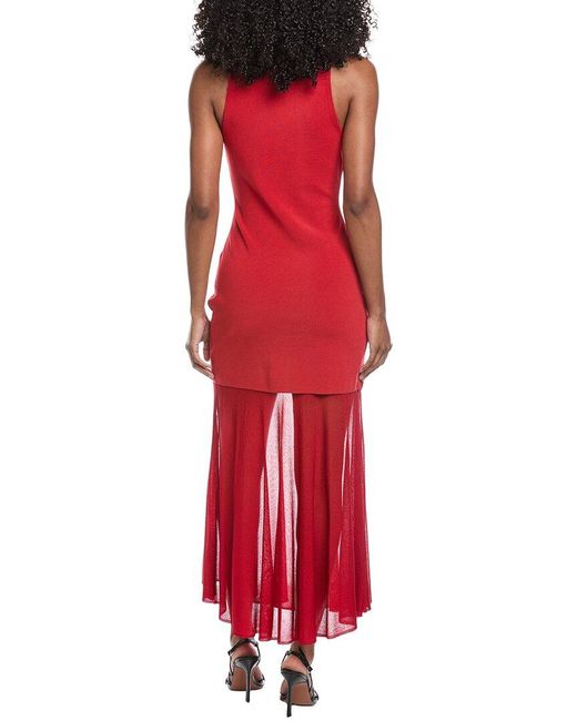 Jonathan Simkhai Red Xena Maxi Halter Dress