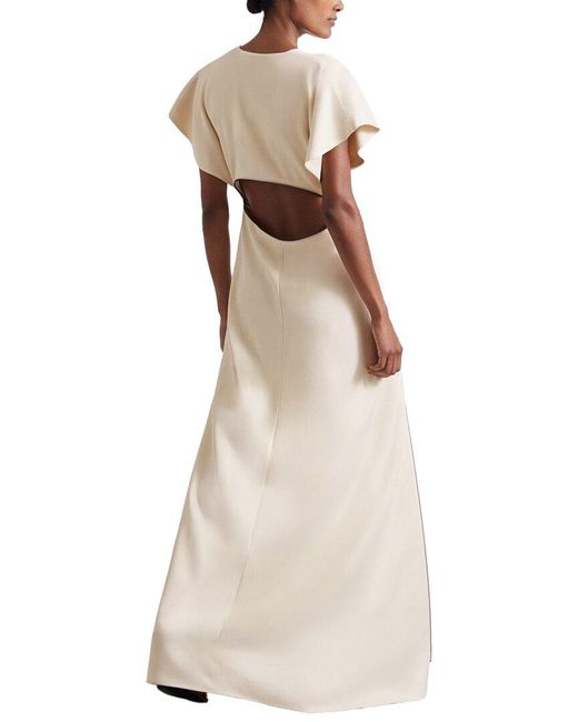 Reiss Natural Leena Flute Sleeve Zip Wool-Blend Dress