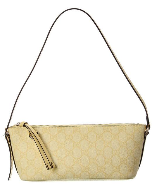 Gucci Metallic Gg Emblem Small Gg Supreme Canvas & Leather Shoulder Bag