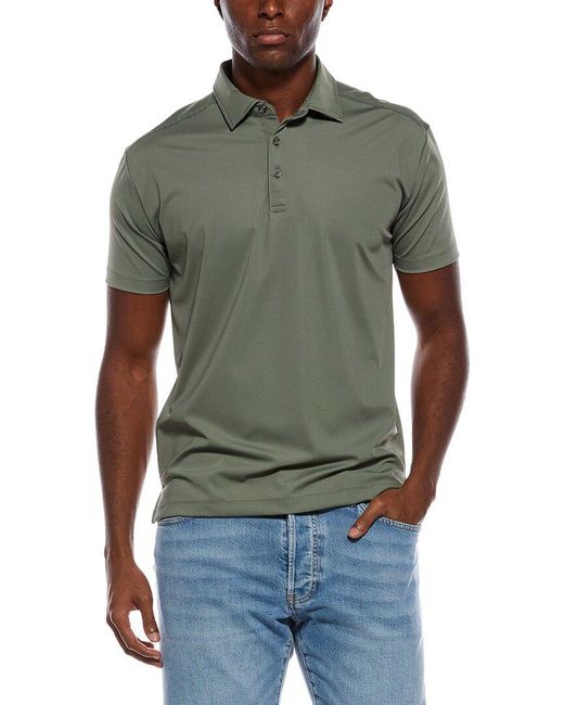 Vintage 1946 Green Pinweave Hybrid Stripe Polo Shirt for men