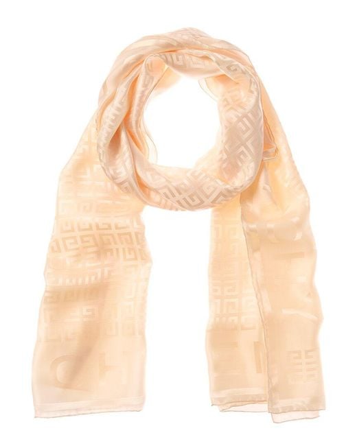Givenchy Natural 4G Logo Silk Scarf