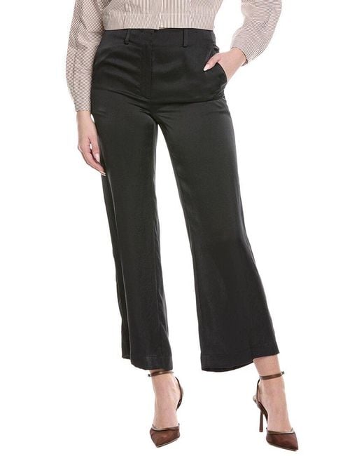 Theory Blue Satin Classic Pant