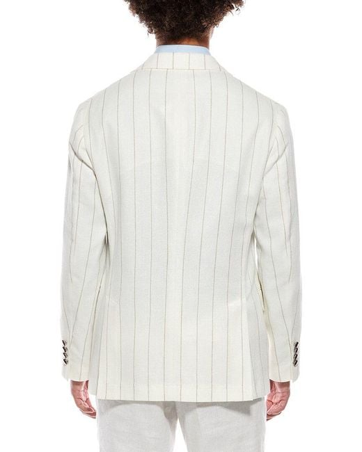 Brunello Cucinelli White Linen-Blend Blazer for men