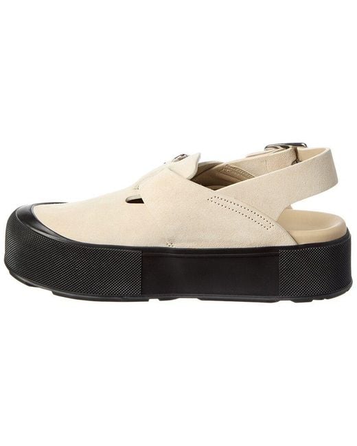 McQueen White Mount Slick Suede Leather Sandal for men