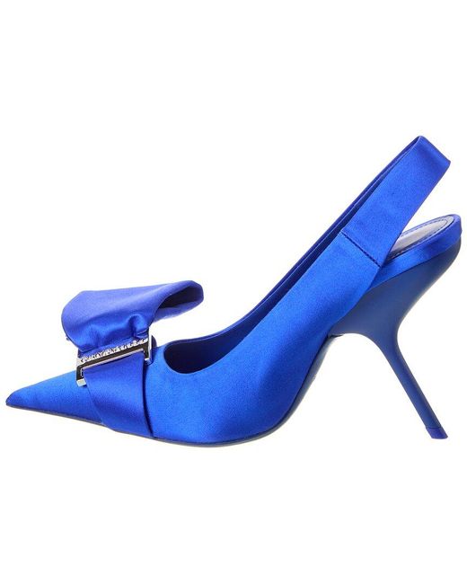 Ferragamo Blue Erica Satin Slingback Pump
