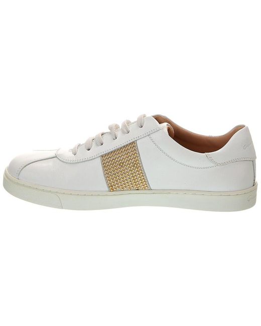 Gianvito Rossi White Danielle Leather Sneaker