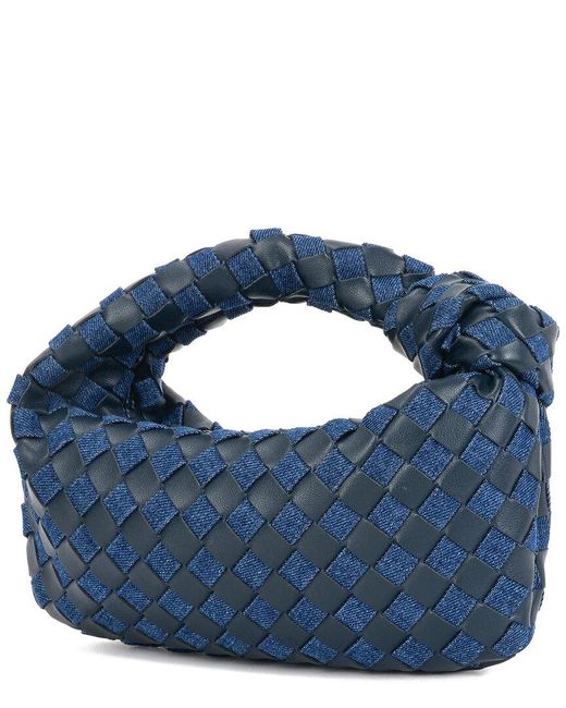 Tiffany & Fred Paris Blue Woven Leather & Denim Pouch