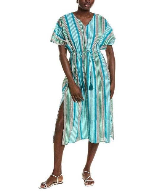 MER ST BARTH Blue Delphine Kaftan