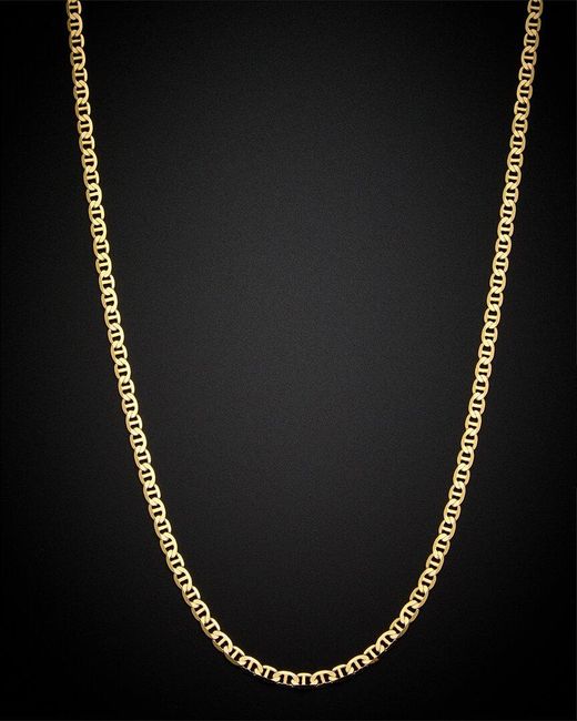 Italian Gold Black 14k Mariner Link Necklace