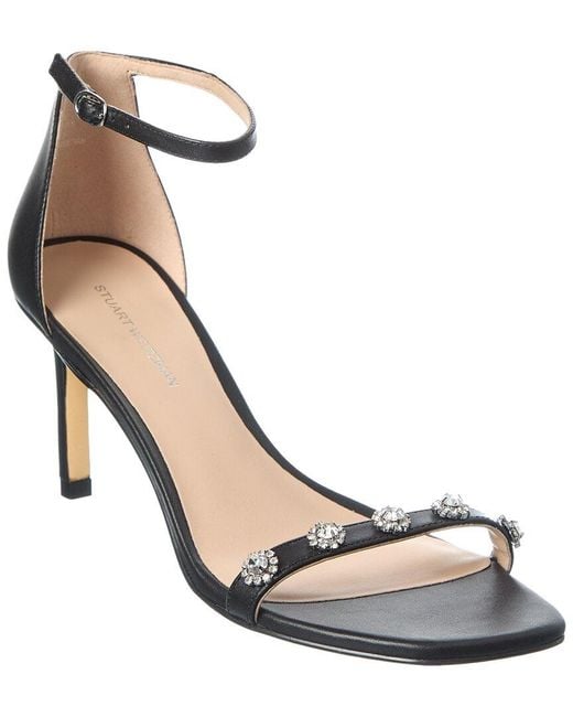 Stuart Weitzman Metallic Justina 75 Leather Sandal