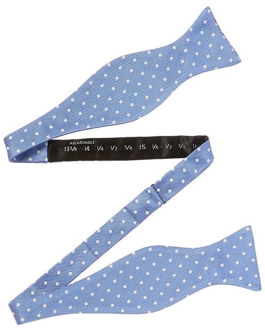 Brooks Brothers Light Blue Basketweave Dot Silk Bow Tie for men