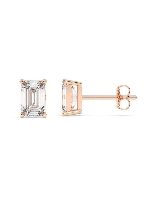 Lab Grown Diamonds White 14K 4.00 Ct. Tw. Lab-Grown Diamond Emerald Cut Stud Earring
