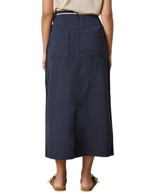 Lilla P Blue Yoke Waist Maxi Skirt