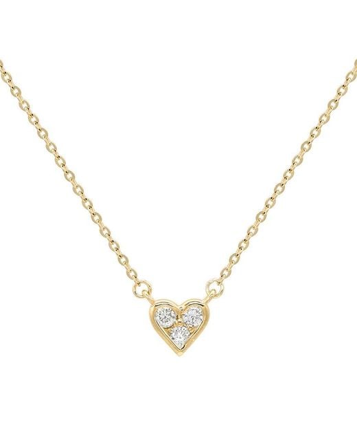 Suzy Levian Metallic 14k 0.18 Ct. Tw. Diamond Small Heart Pendant Necklace