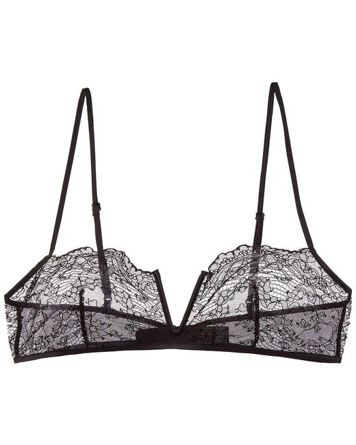 Kiki de Montparnasse Brown La Follie Lace Galloon Silk-Trim Bandeau Bra