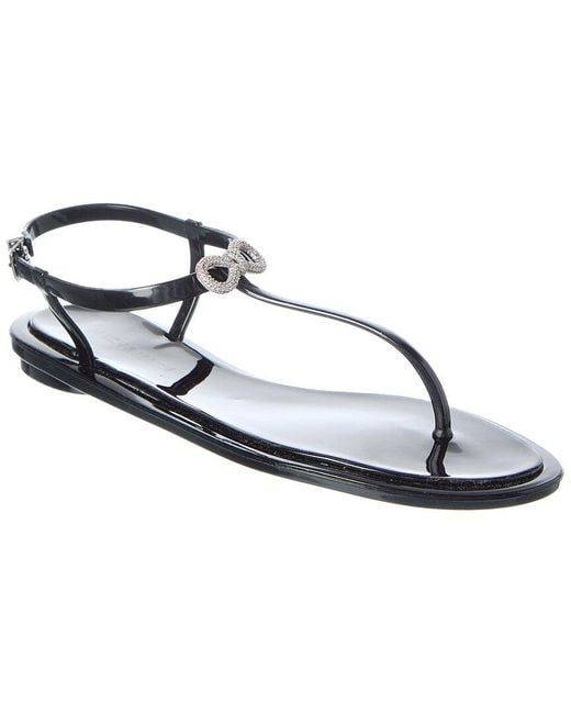 Mach & Mach White Double Bow Rubber Thong Sandal