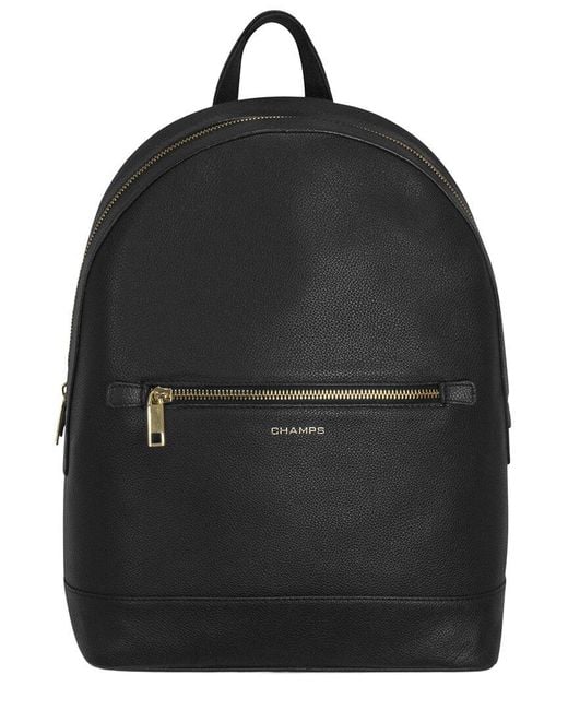 CHAMPS Black Gala Leather Backpack