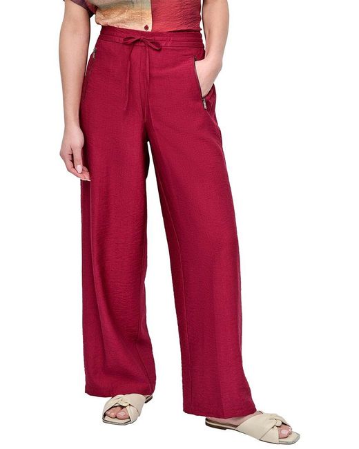 DKNY Red Pull-On Drawstring Pant
