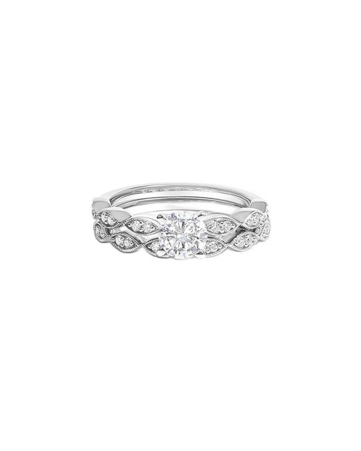 Haus of Brilliance White 14K 0.99 Ct. Tw. Lab-Grown Diamond Engagement Set Ring