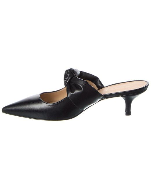 Stuart Weitzman Black Solange Leather Mule
