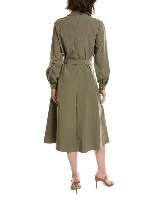 Pascale La Mode Green Flap Pocket Raglan Sleeve Shirtdress