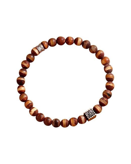 Karma and Luck Brown Tibetan Agate Stretch Bracelet