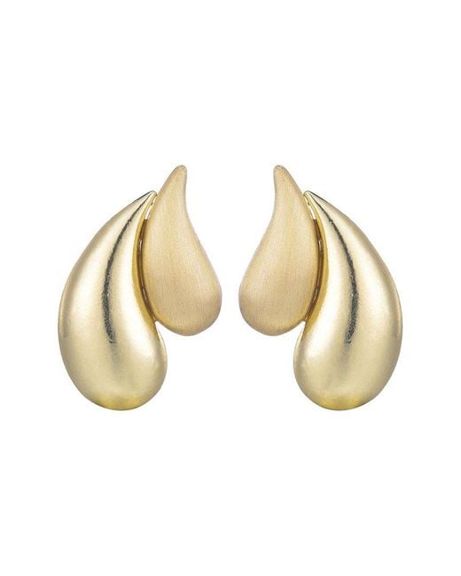 Adornia Metallic Plated 2-Teardrop Stud Earrings