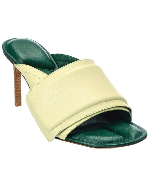 Jacquemus Les Mules Aqua Leather Sandal in Green | Lyst
