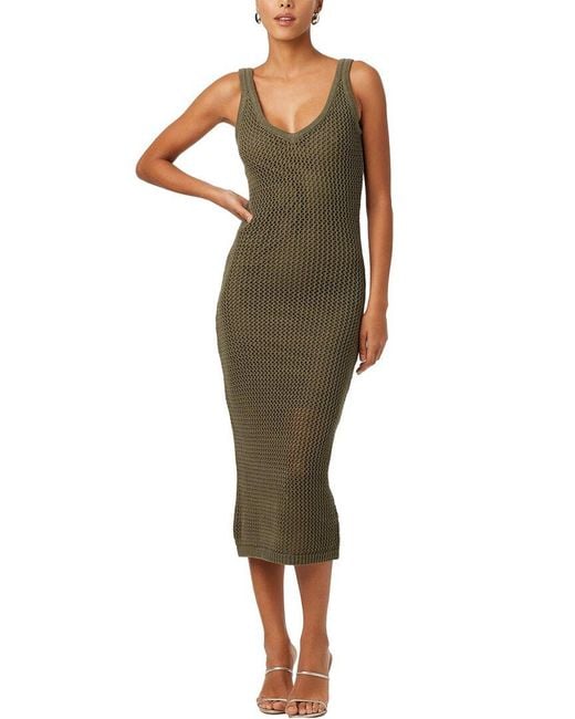 Toccin Green Kayla Crochet Tank Midi Dress