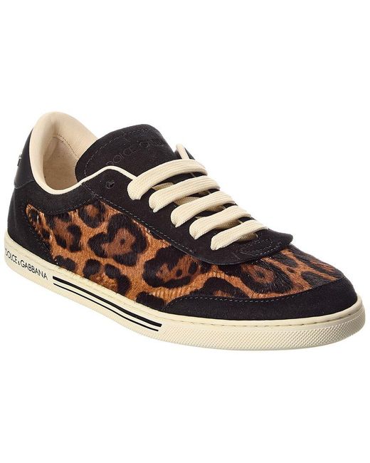 Dolce & Gabbana Brown Tropez Haircalf & Suede Sneaker