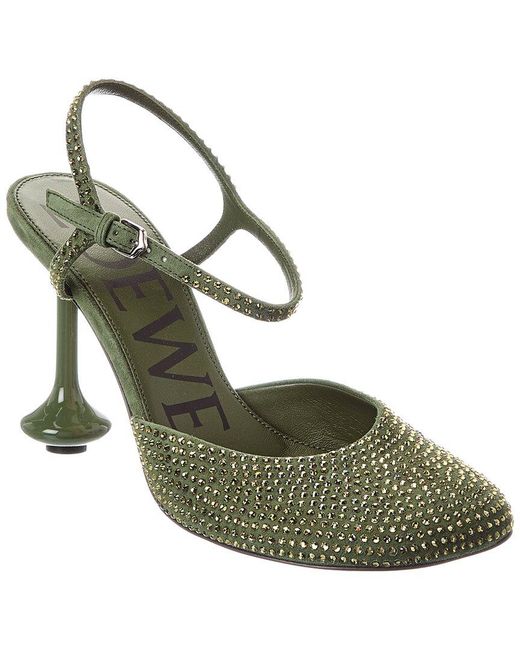 Loewe Green Toy Ankle Strap Leather Pump