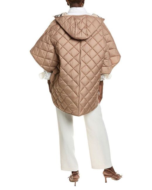 Burberry White Quilted Snap Poncho