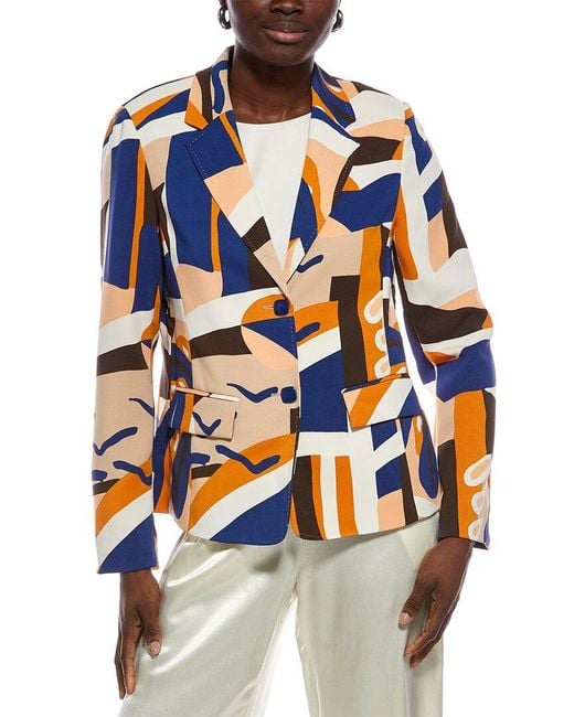 Marc Cain Blue Printed Blazer