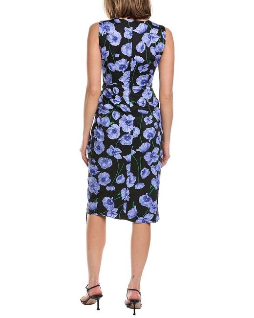 Carolina Herrera Blue Floral Midi Dress