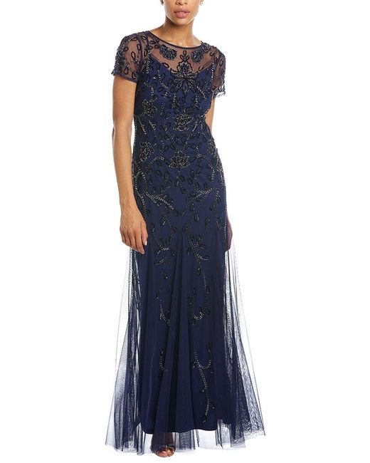 Adrianna Papell Blue Mermaid Gown