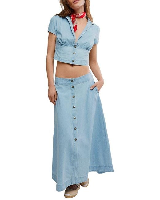 Free People Blue Easy Does It Set