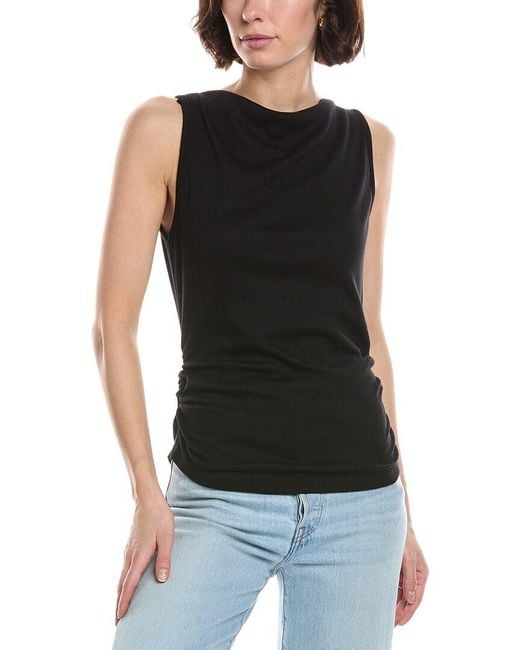 Michael Stars Black Coco Ruched Top