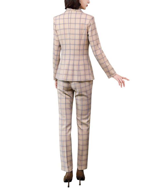 Bossy Chic Natural 2Pc Blazer & Pant Set