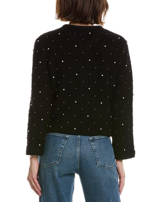 FRAME Black Frame The Embellished Wool-Blend Jacket
