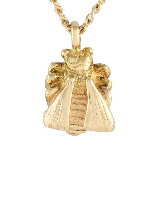 Gucci Metallic 18K Diamond Bee Pendant Necklace (Authentic Pre-Owned)